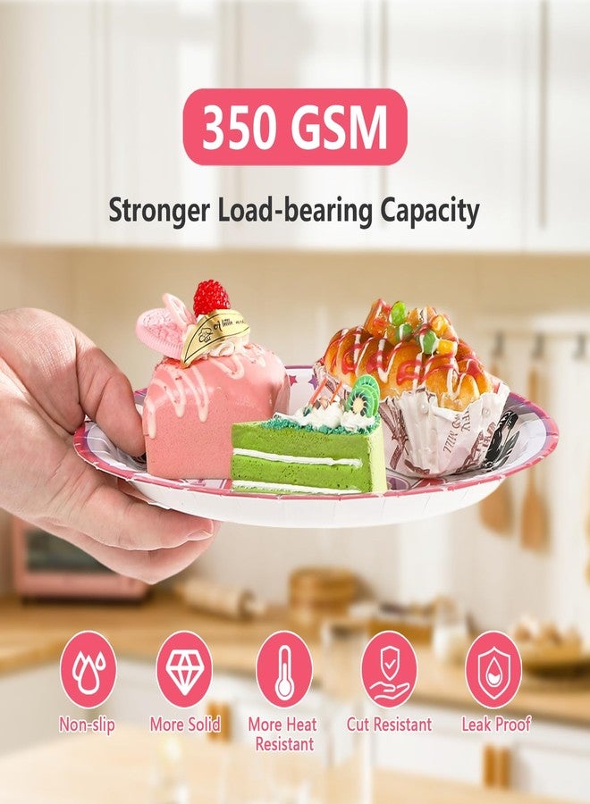 Greencian 96Pcs Pink Hockey Birthday Party Supplies Pink Ice Hockey Ball Birthday Party Plates and Napkins Tableware Set for Girls Kid's Fans Gameday Sports Themed Party Decorations Serves 24 - Image 4